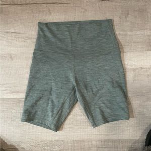 Heather green lululemon biker shorts